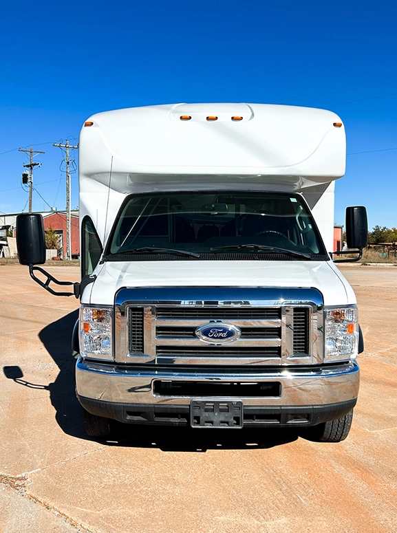 front of white van