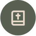 Bible icon with cross
