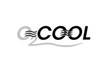 A black and white logo incorporating the word cool and parts.