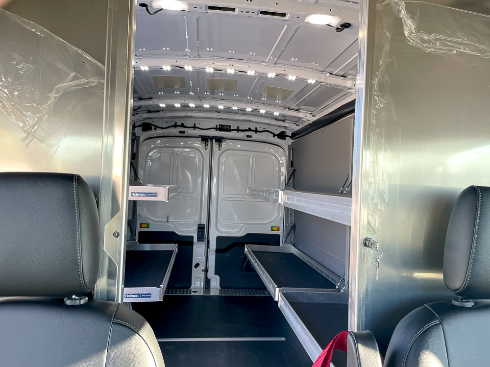 E-Transit Cargo - front looking into interior