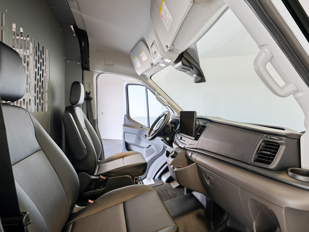 E-Transit Cargo - General Contractor interior driver's area passenger side