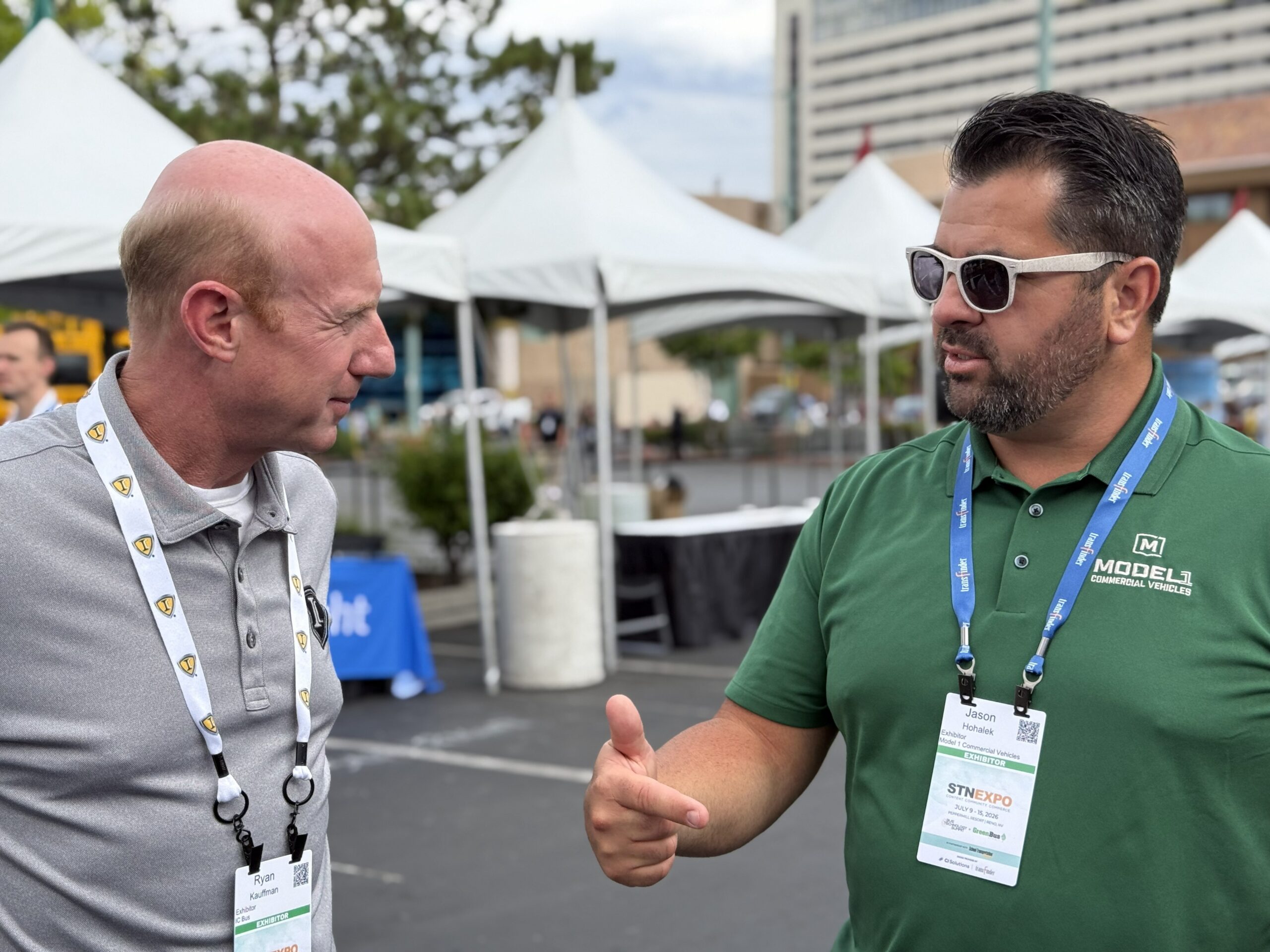 School bus sales professionals talk shop at STN Expo West 2026.