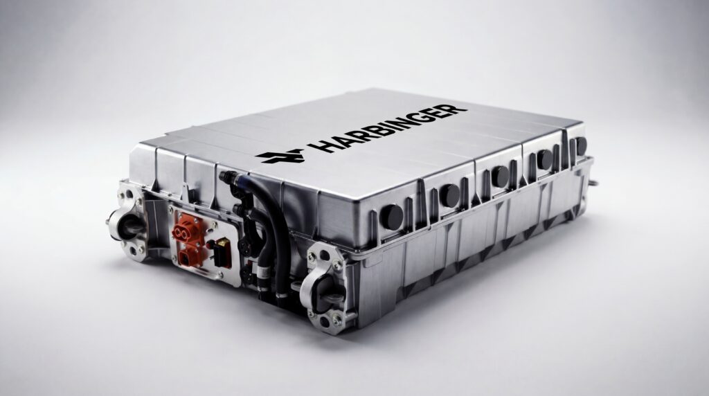 Harbinger high-voltage battery pack designed for electric step vans and box trucks.